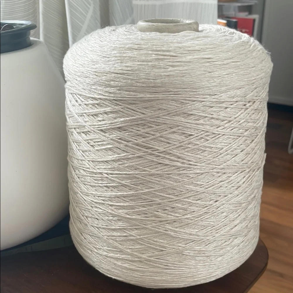 Tiffany yarn large cone Pearly Cream spool of yarn for loom knitting crocheting - Picture 1 of 3
